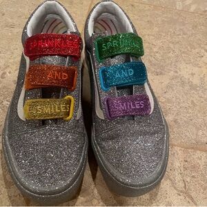 Vintage Pride Glitter Rainbow Sneakers size 7.5 Velcro